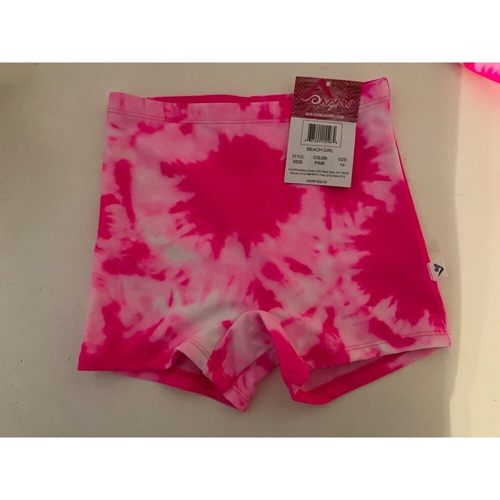 Kanu Surf Girls Pink Tie-Dye Swim Shorts